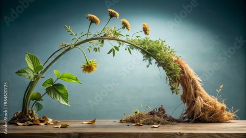 botanical decay languid curve