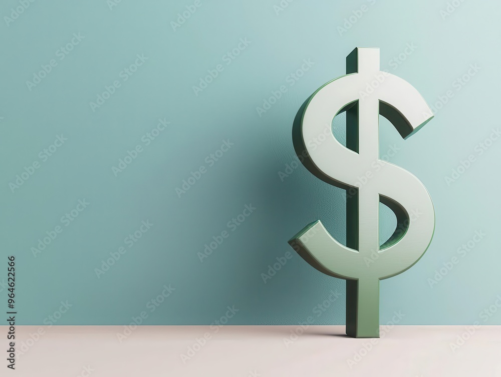 A sleek green dollar symbol with arrows pointing up and down, showing fluctuating exchange rates, Minimalist, 3D Render A sleek green dollar symbol with arrows pointing up and down, showing fluctuating exchange rates, Minimalist, 3D Render