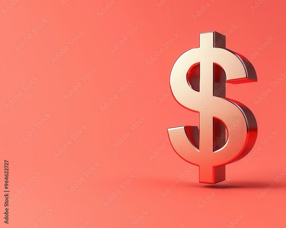 A shiny dollar symbol with an upward arrow, symbolizing currency appreciation, Futuristic, Digital, 3D Illustration A shiny dollar symbol with an upward arrow, symbolizing currency appreciation, Futuristic, Digital, 3D Illustration
