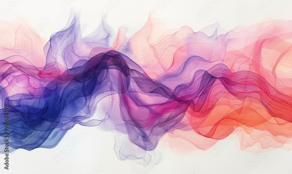 Abstract tidal waves in watercolor on a white canvas. Abstract tidal waves in watercolor on a white canvas.