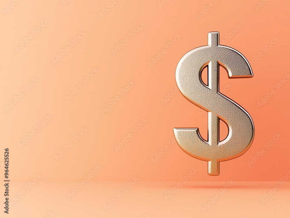 A metallic dollar sign with a bold upward arrow, reflecting financial success, Photorealistic, 3D Render, Modern A metallic dollar sign with a bold upward arrow, reflecting financial success, Photorealistic, 3D Render, Modern