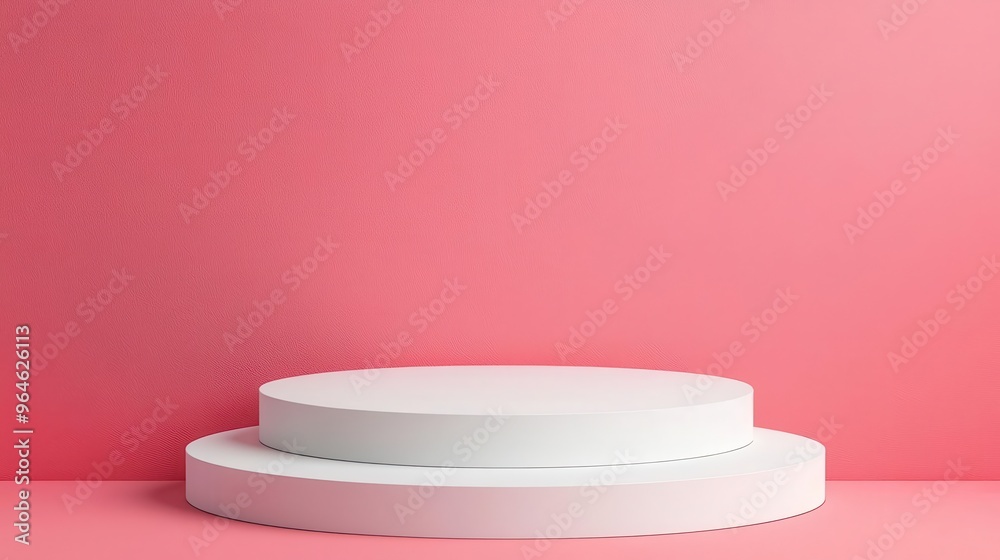 Circular platform crafted from paper layers, elegant podium, 3D illustration Circular platform crafted from paper layers, elegant podium, 3D illustration