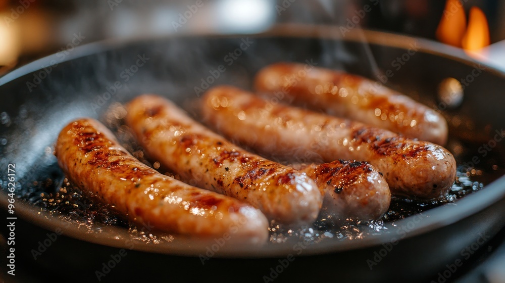 Fried sausages photo. Food photo for menu Fried sausages photo. Food photo for menu