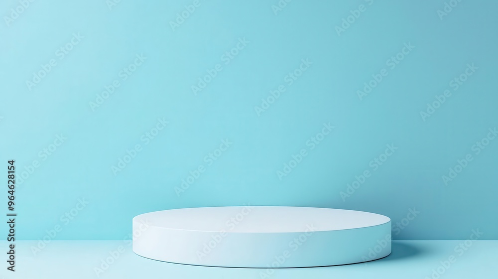 Circular paper platform with an elevated podium, soft transitions, 3D illustration Circular paper platform with an elevated podium, soft transitions, 3D illustration