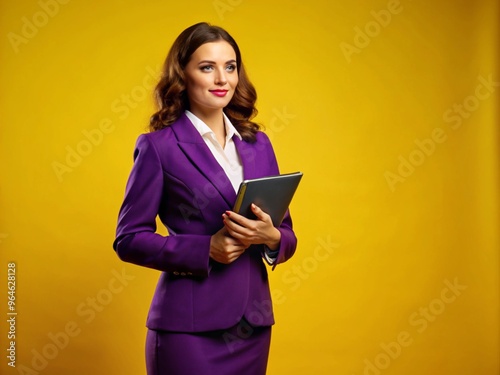 Confident Female Executive in a Stylish Purple Suit, Professional CEO Business Portrait