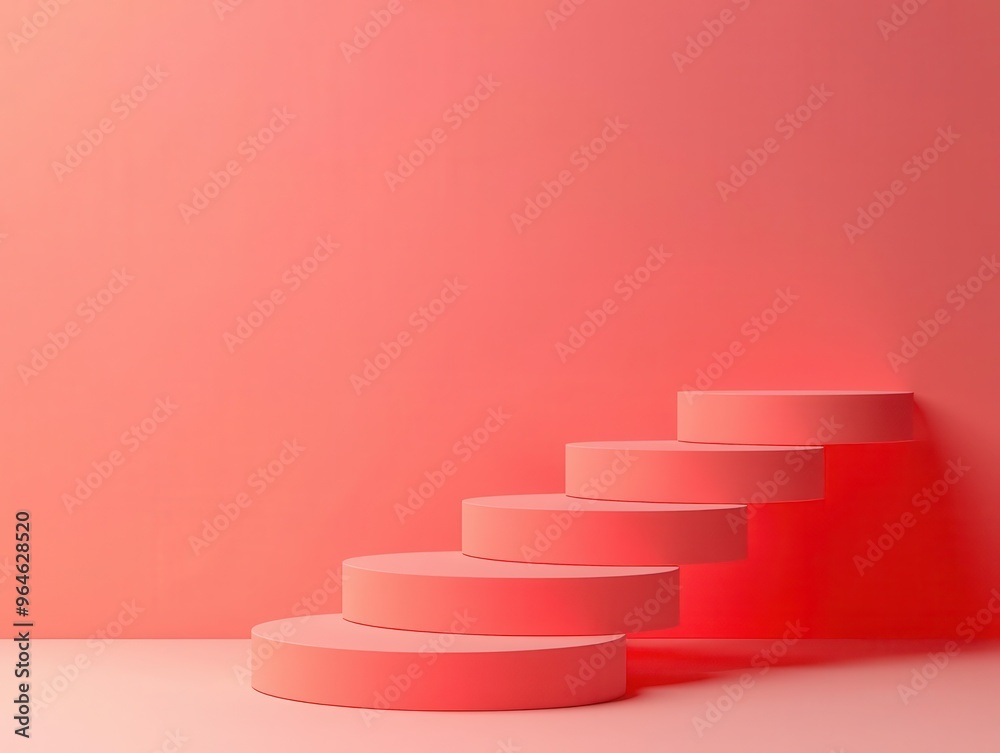 Folded paper podium with stacked platform, modern aesthetic, 3D illustration Folded paper podium with stacked platform, modern aesthetic, 3D illustration