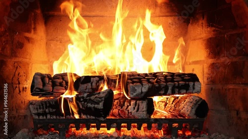 Fireplace 4k. Asmr sleep. Fire place at home for relaxing evening