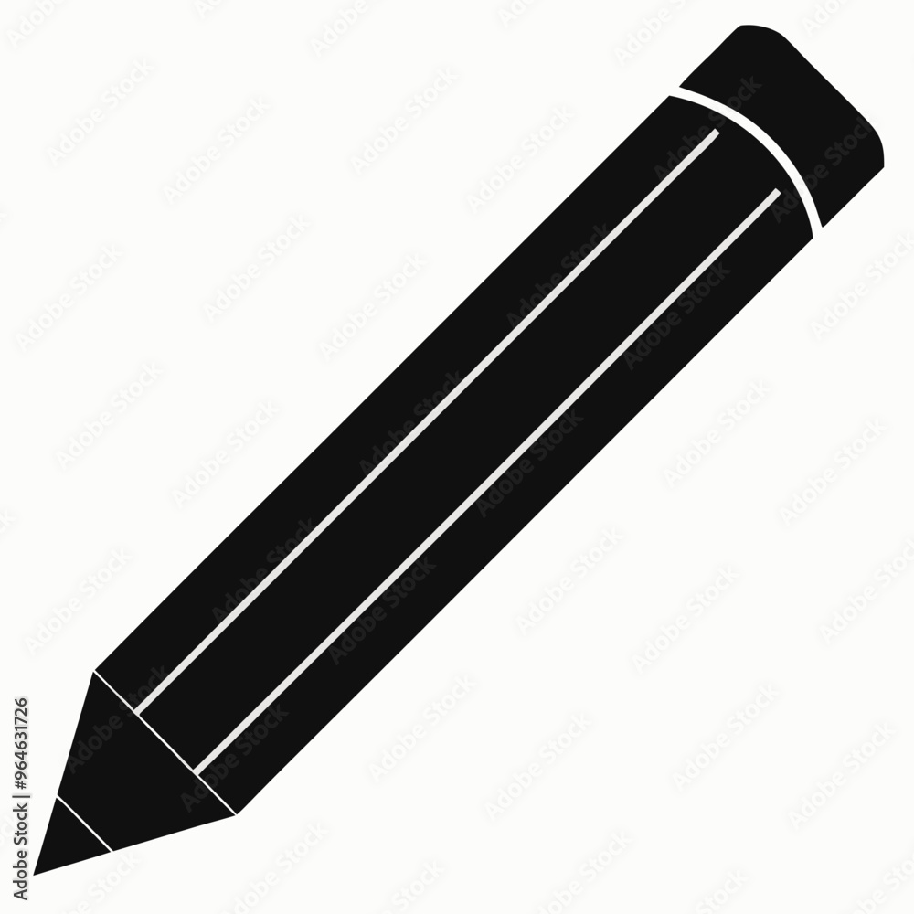 Pencil silhouette vector illustration isolated on a white background 
