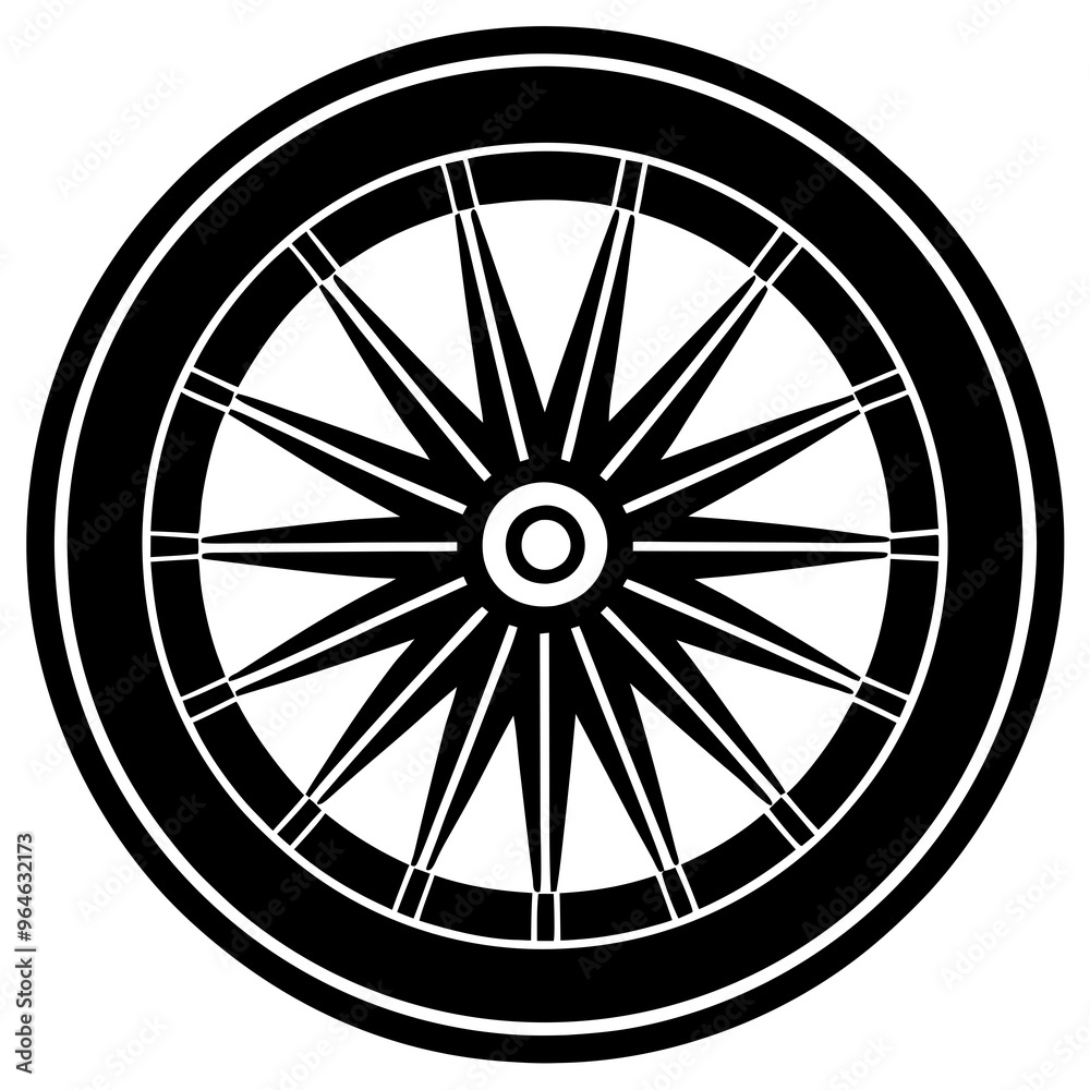 Wheel silhouette vector illustration
Wheel silhouette vector illustration