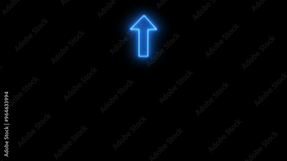 blue color neon directional moving arrow animation on isolated black background blue color neon directional moving arrow animation on isolated black background