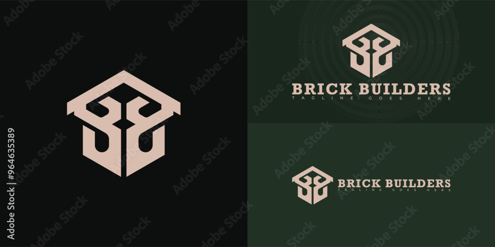 Modern hexagon vector initial letter B or BB logo in gold color isolated on multiple background colors. The logo is suitable for construction company logo design inspiration templates. Modern hexagon vector initial letter B or BB logo in gold color isolated on multiple background colors. The logo is suitable for construction company logo design inspiration templates.