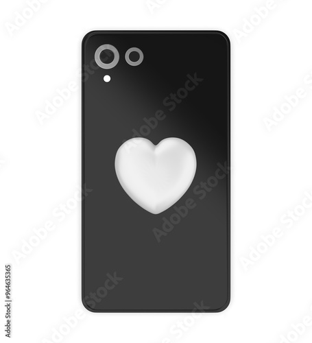 Heart shape smart phone pop socket stand and holder for branding 3d render illustration. photo