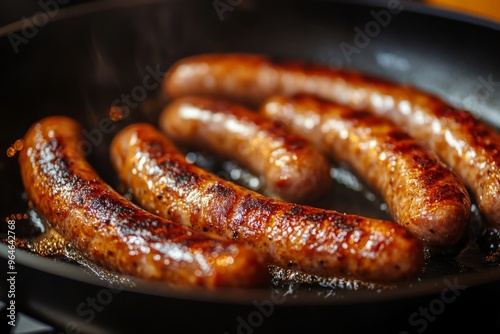 Fried sausages photo. Image for Menu design of bars, cafes, restaurants