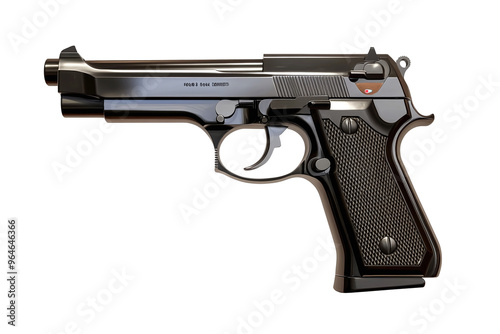 Bullet gun side view full length isolated on white background. PNG