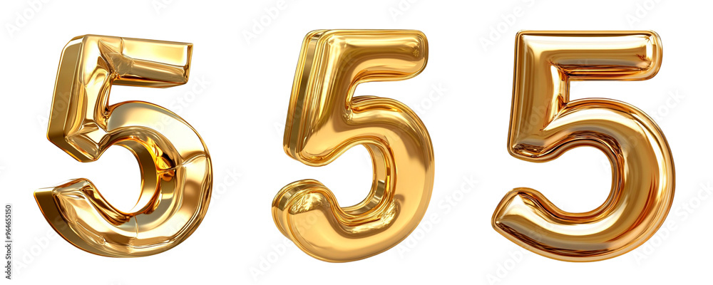 Golden 3D numbers Golden 3D numbers