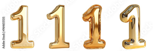 Golden 3D numbers 