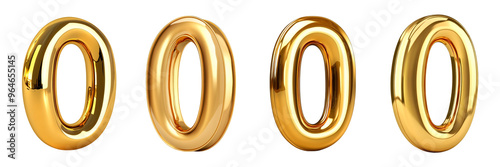 Golden 3D numbers 