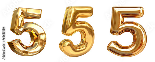 Golden 3D numbers 