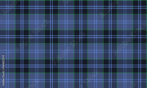 Plaid fabric pattern, blue, navy, green, seamless for textile and design clothes skirt pants apron tablecloth blanket or decoration. Vector illustration.