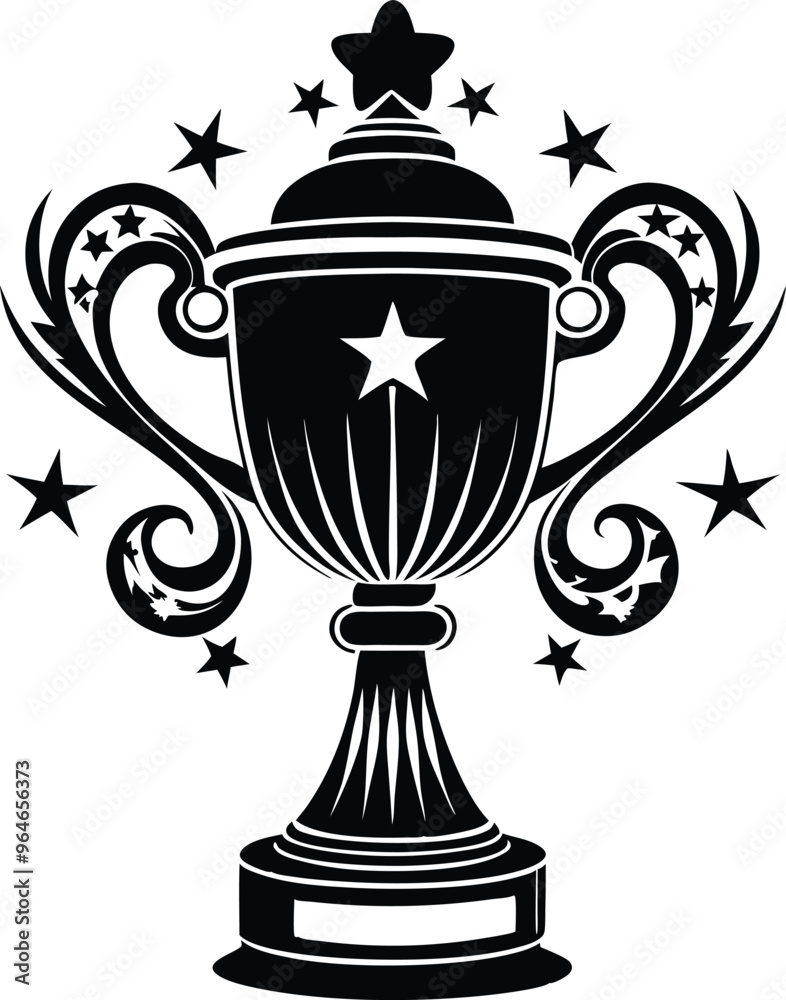drawing of enchanted trophy silhouette vector illustration drawing of enchanted trophy silhouette vector illustration