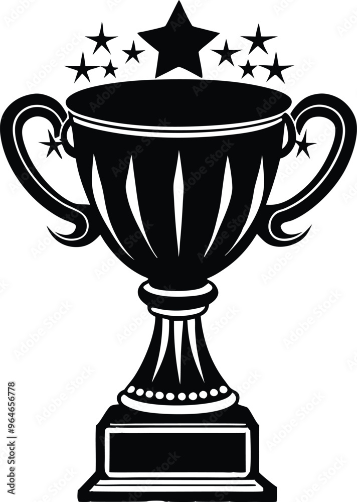 drawing of enchanted trophy silhouette vector illustration drawing of enchanted trophy silhouette vector illustration