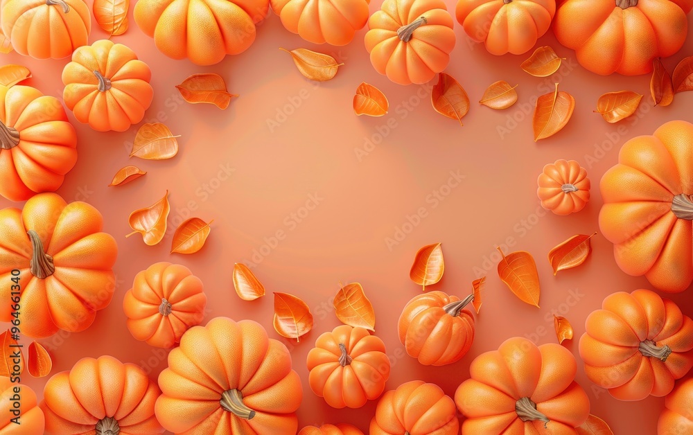 Orange Pumpkins and Leaves Orange Pumpkins and Leaves
