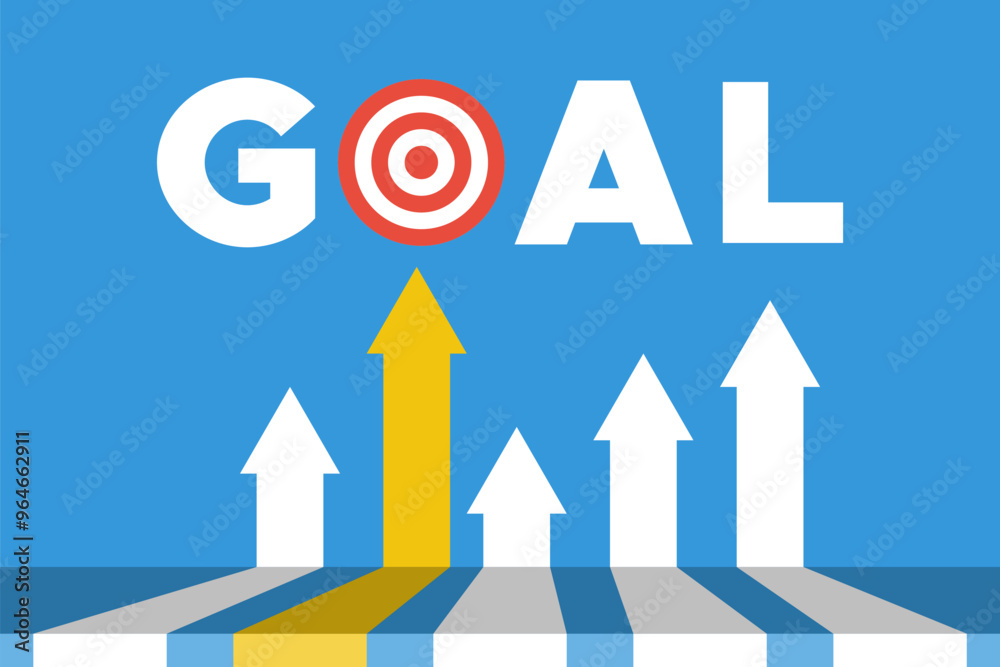 business goal or personal target, flat vector success concept business goal or personal target, flat vector success concept