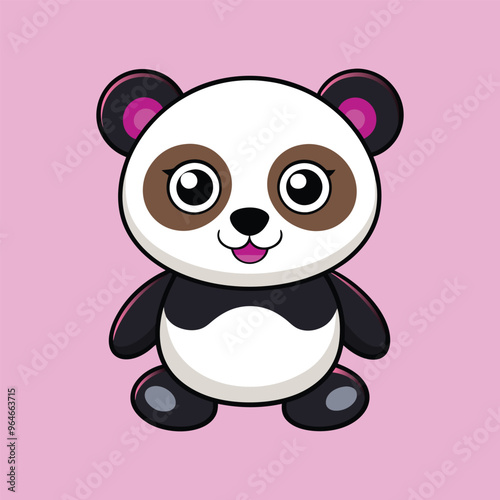 A joyfull panda vector art illustration