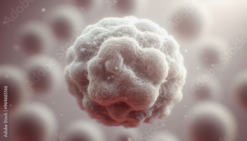 High-Detail White Blood Cell Visualization, Highlighting the Irregular Nucleus and Granular Cytoplasm for Scientific Research and Education.
