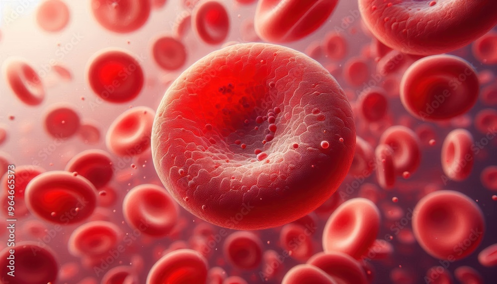 3D Image of Hemoglobin in Red Blood Cells, Emphasizing Their Molecular Structure and Biconcave Shape in a Hyper-Realistic Illustration. 3D Image of Hemoglobin in Red Blood Cells, Emphasizing Their Molecular Structure and Biconcave Shape in a Hyper-Realistic Illustration.