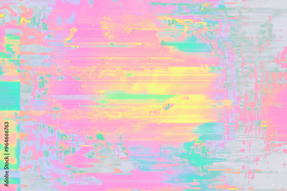 Obraz premium Endless Static and Noise Pattern on Old TV with Transparent Overlay