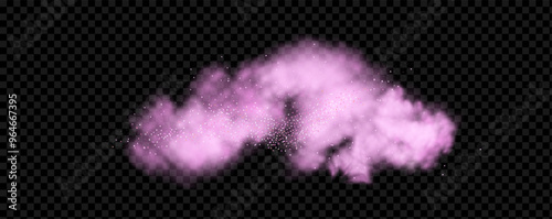 Magical motion, sparkling  pink lines on a black background.