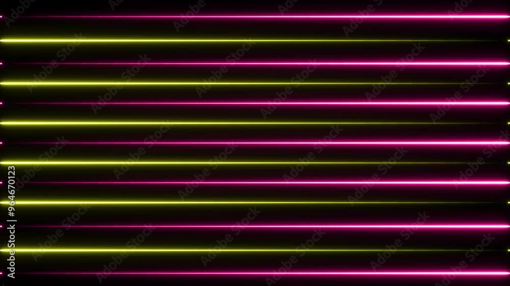 Neon line background animation.Movement of neon diagonal lines or glowing light stripes on a black background. Neon line background animation.Movement of neon diagonal lines or glowing light stripes on a black background.