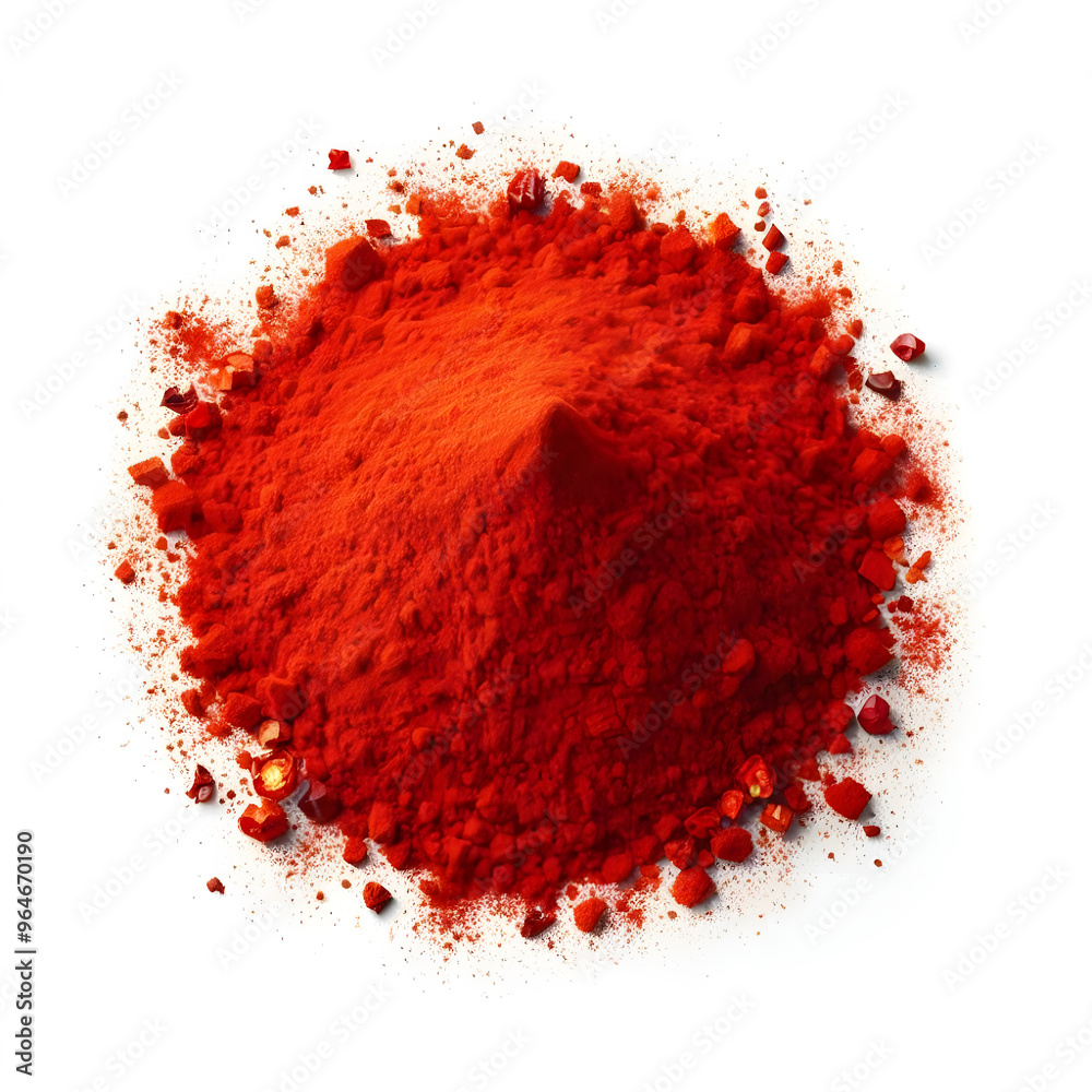 Pile of red paprika powder isolated on white background, clipping Pile of red paprika powder isolated on white background, clipping
