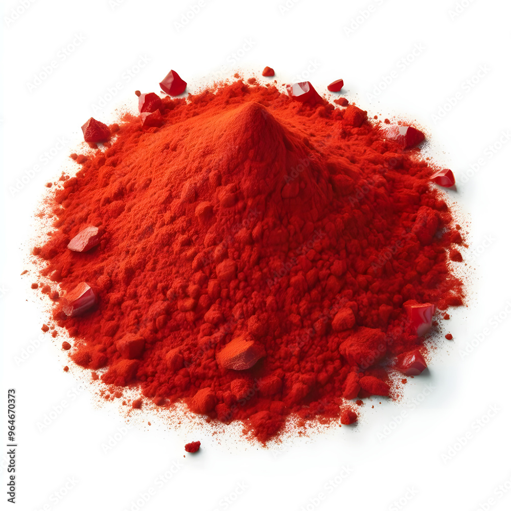 Pile of red paprika powder isolated on white background, clipping Pile of red paprika powder isolated on white background, clipping