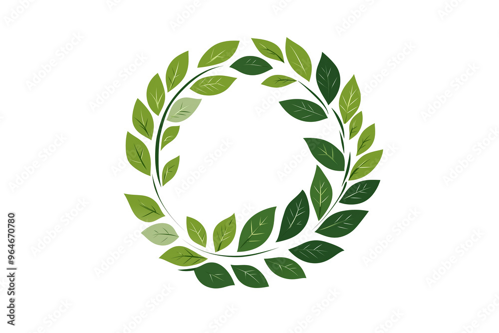 A modern and clean illustration of a green plant with multiple leaves, set inside a circular design. A modern and clean illustration of a green plant with multiple leaves, set inside a circular design.