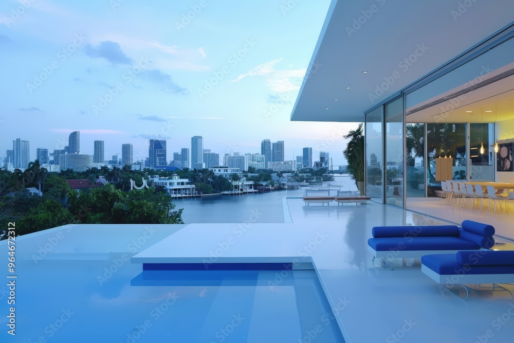 Obraz premium Eco-friendly beach house with sustainable design.. Beautiful simple AI generated image