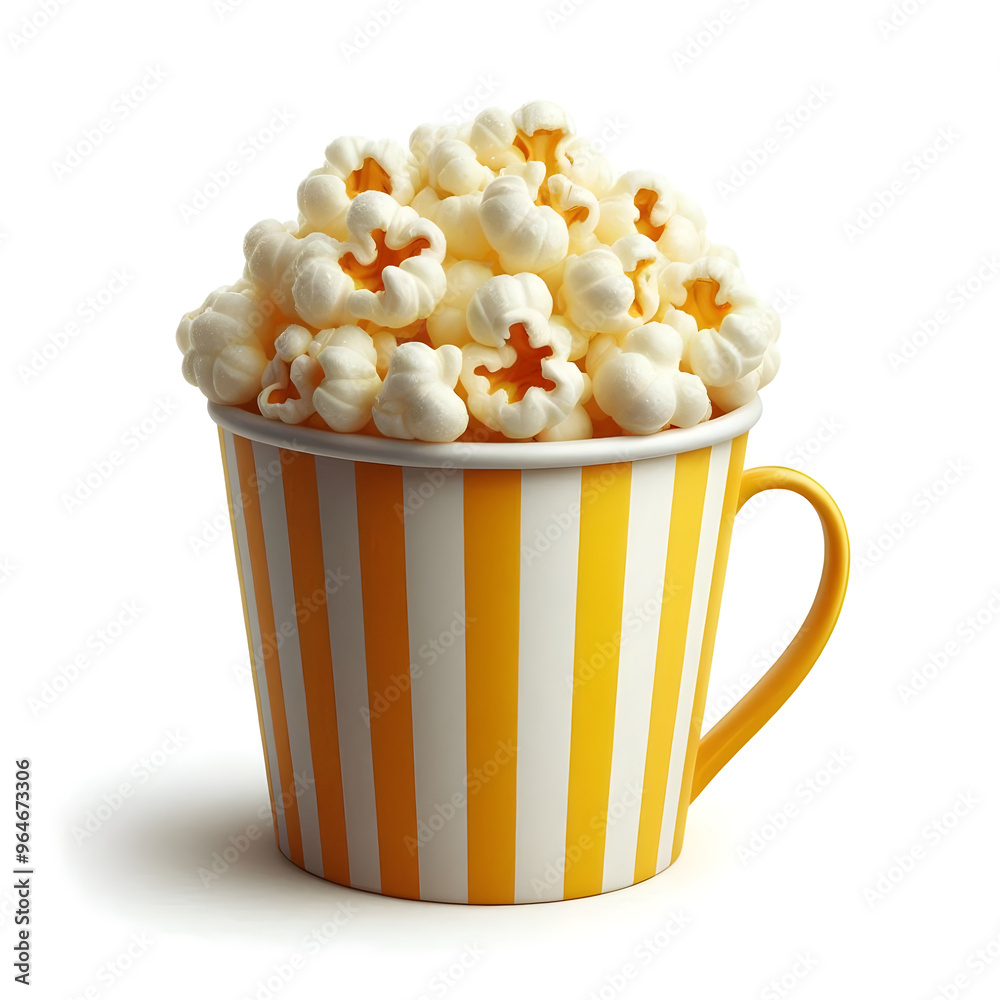 Popcorn isolated on white background, with clipping path, macro Popcorn isolated on white background, with clipping path, macro