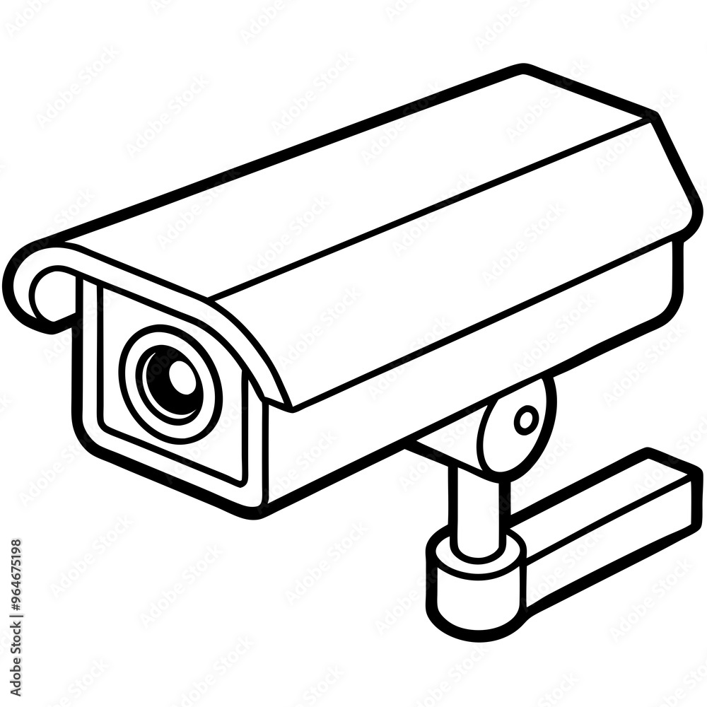 Side View of Realistic Surveillance Camera – Vector Art Side View of Realistic Surveillance Camera – Vector Art