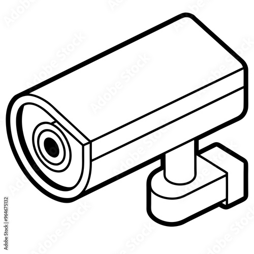 Side View of Realistic Surveillance Camera – Vector Art