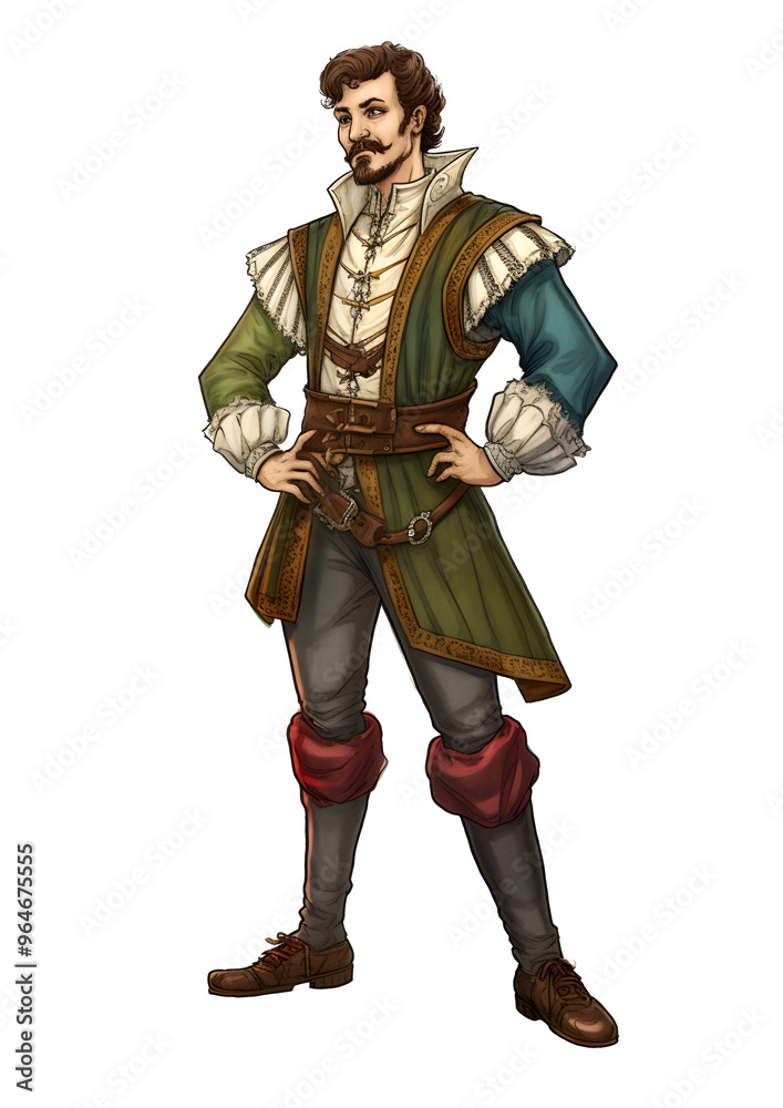 Illustration eines Renaissance-Gentlemans in historischer Kleidung - Ai-Ki generiert Illustration eines Renaissance-Gentlemans in historischer Kleidung - Ai-Ki generiert