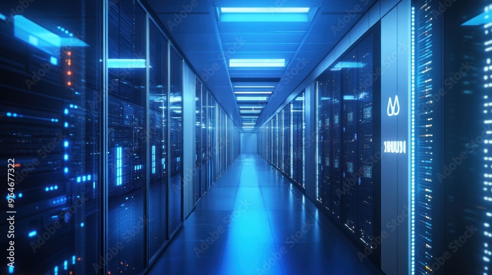 Fototapeta premium Server Room Corridor