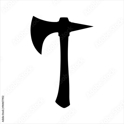 Battle axe silhouette vector illustration design on white background.