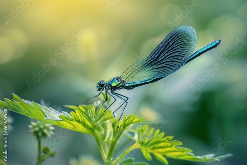 A Close-up of a Damselfly. Beautiful simple AI generated image photo