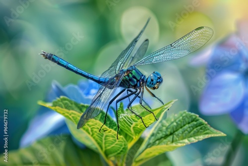 close-up dragonfly. Beautiful simple AI generated image