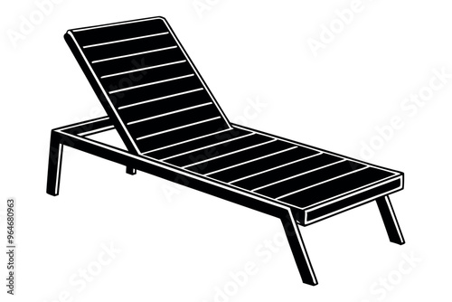 


      Poolside lounge chairs vector illustration.
