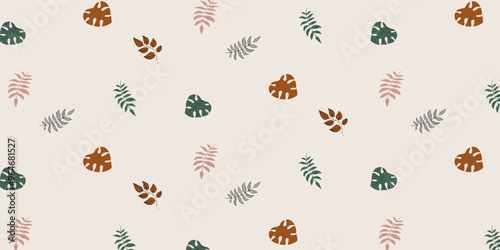 Creative conceptual images of abstract tree leaves, textures in a minimalistic style. Modern design templates for holidays, advertising, brand, bed linen. Ornament, seamless pattern, texture.