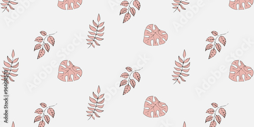 Creative conceptual images of abstract tree leaves, textures in a minimalistic style. Modern design templates for holidays, advertising, brand, bed linen. Ornament, seamless pattern, texture.