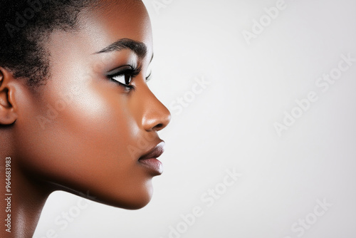 Black Woman Profile On A White Background