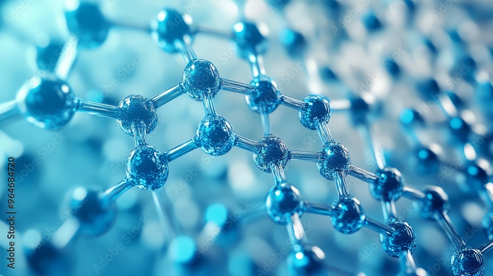 Abstract Blue Molecule Structure Background Abstract Blue Molecule Structure Background